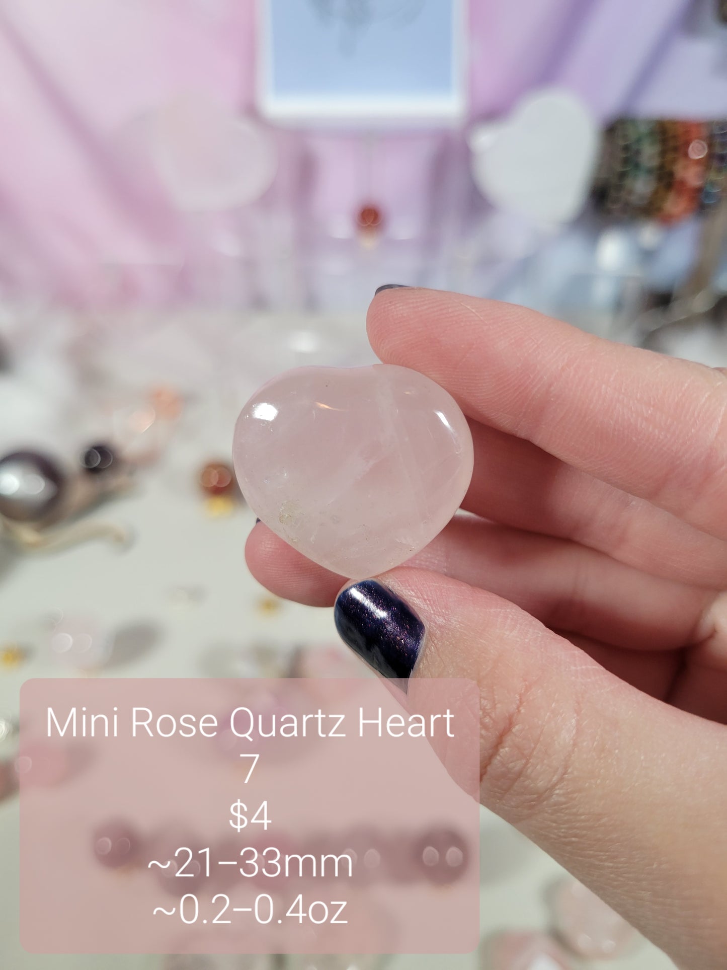 Small Rose Quartz Heart Carvings