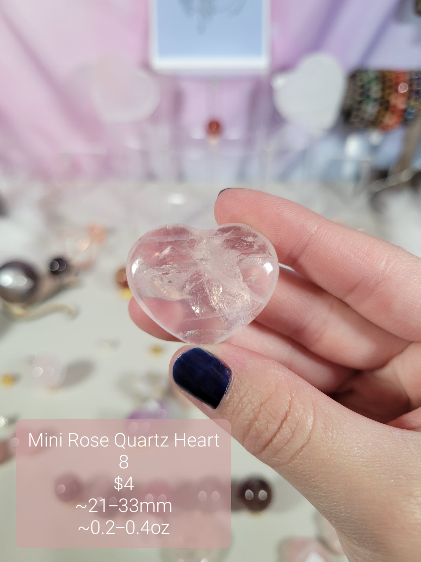 Small Rose Quartz Heart Carvings