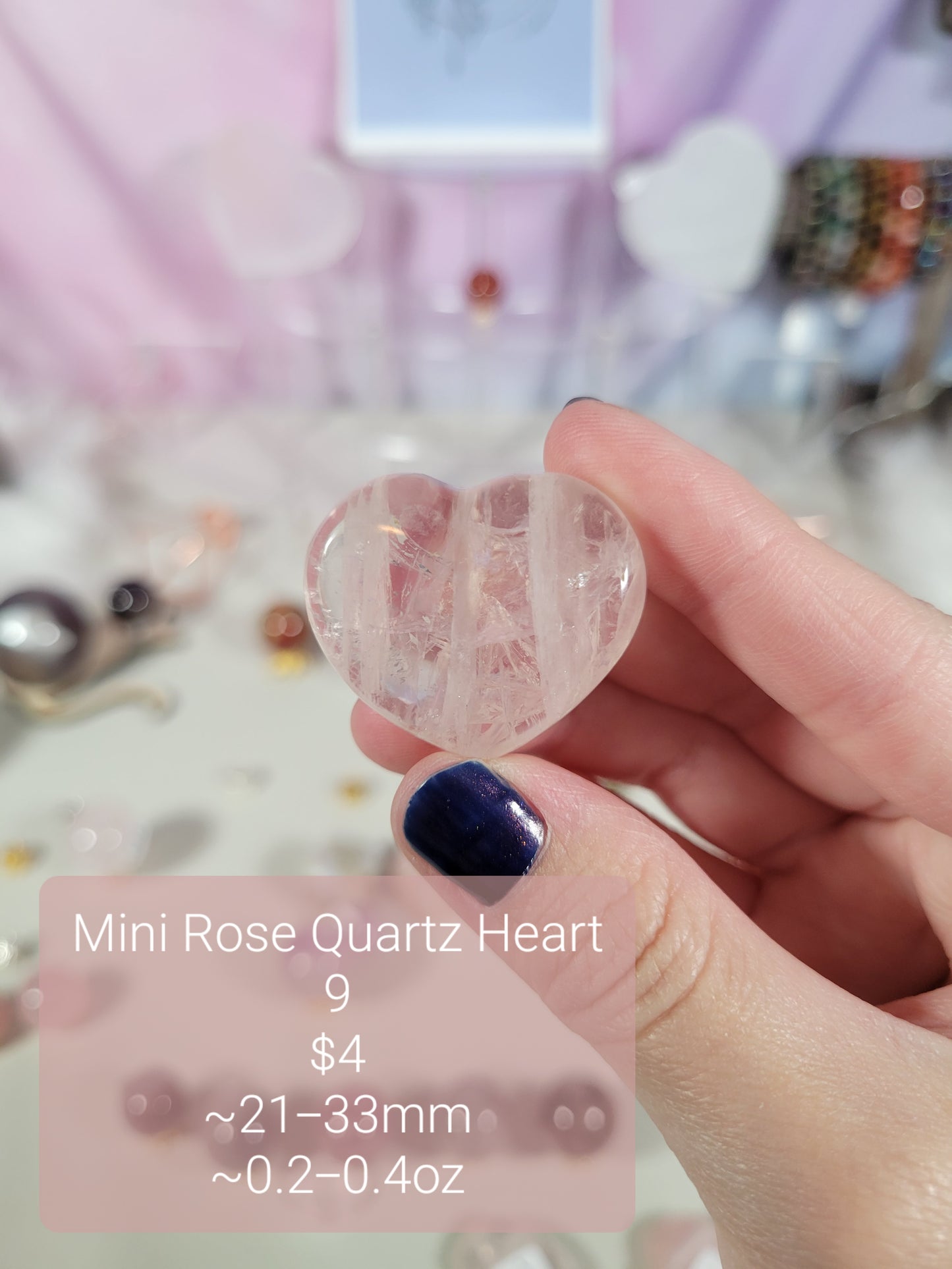 Small Rose Quartz Heart Carvings