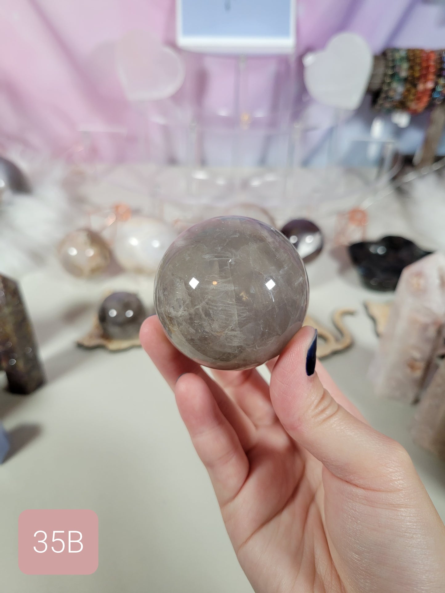 Blue Rose Quartz Sphere 35B