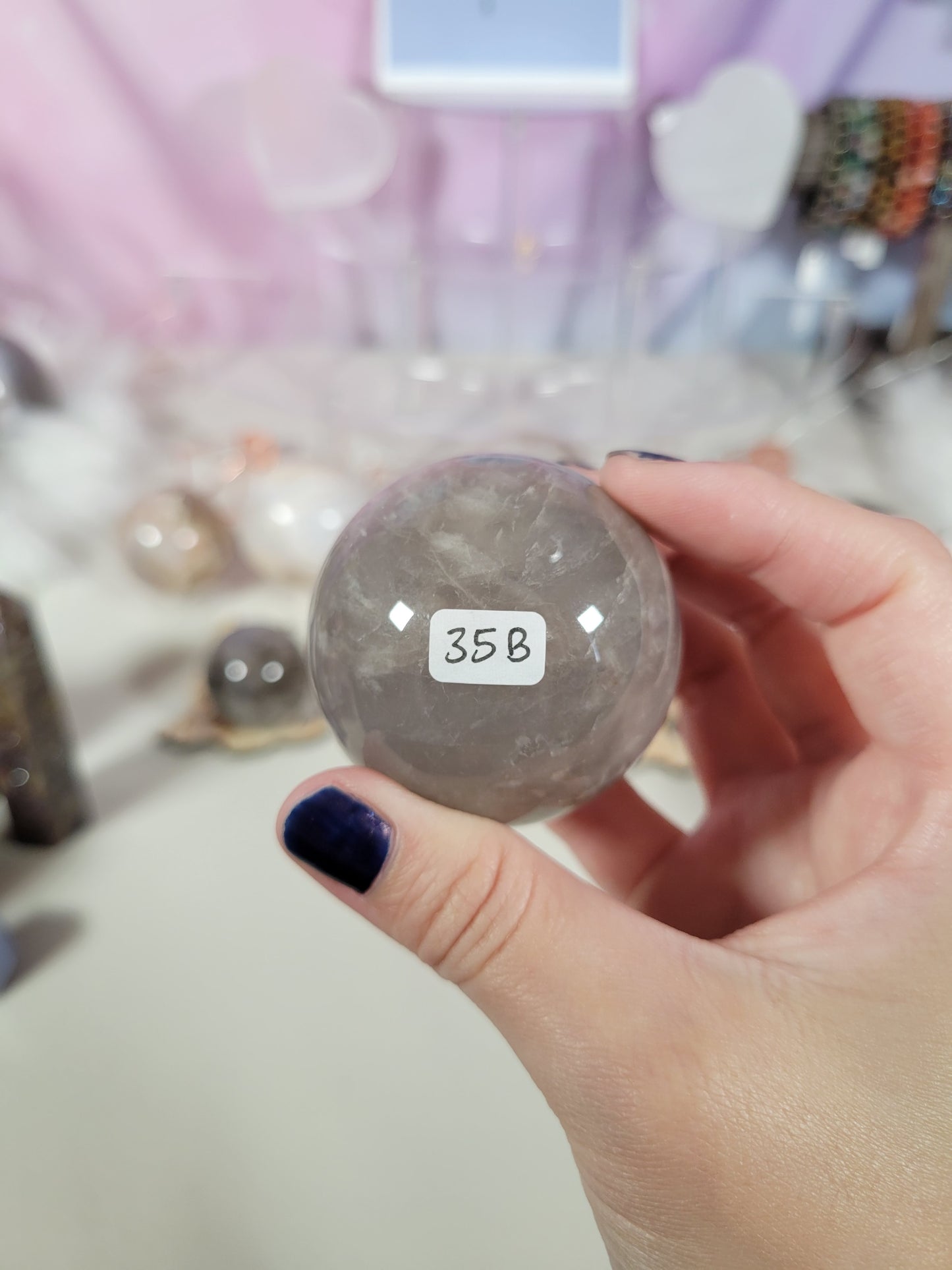 Blue Rose Quartz Sphere 35B