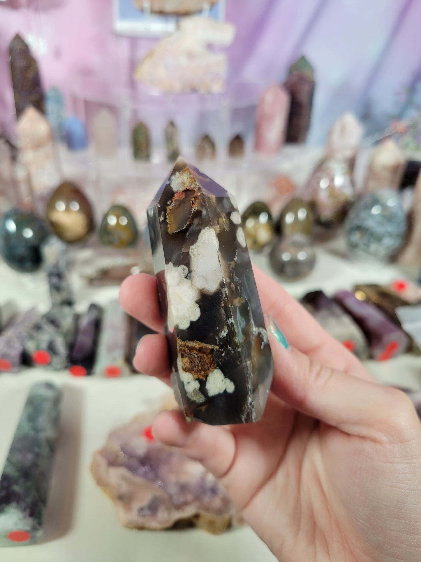 Unique Black Flower Agate Point 50BF