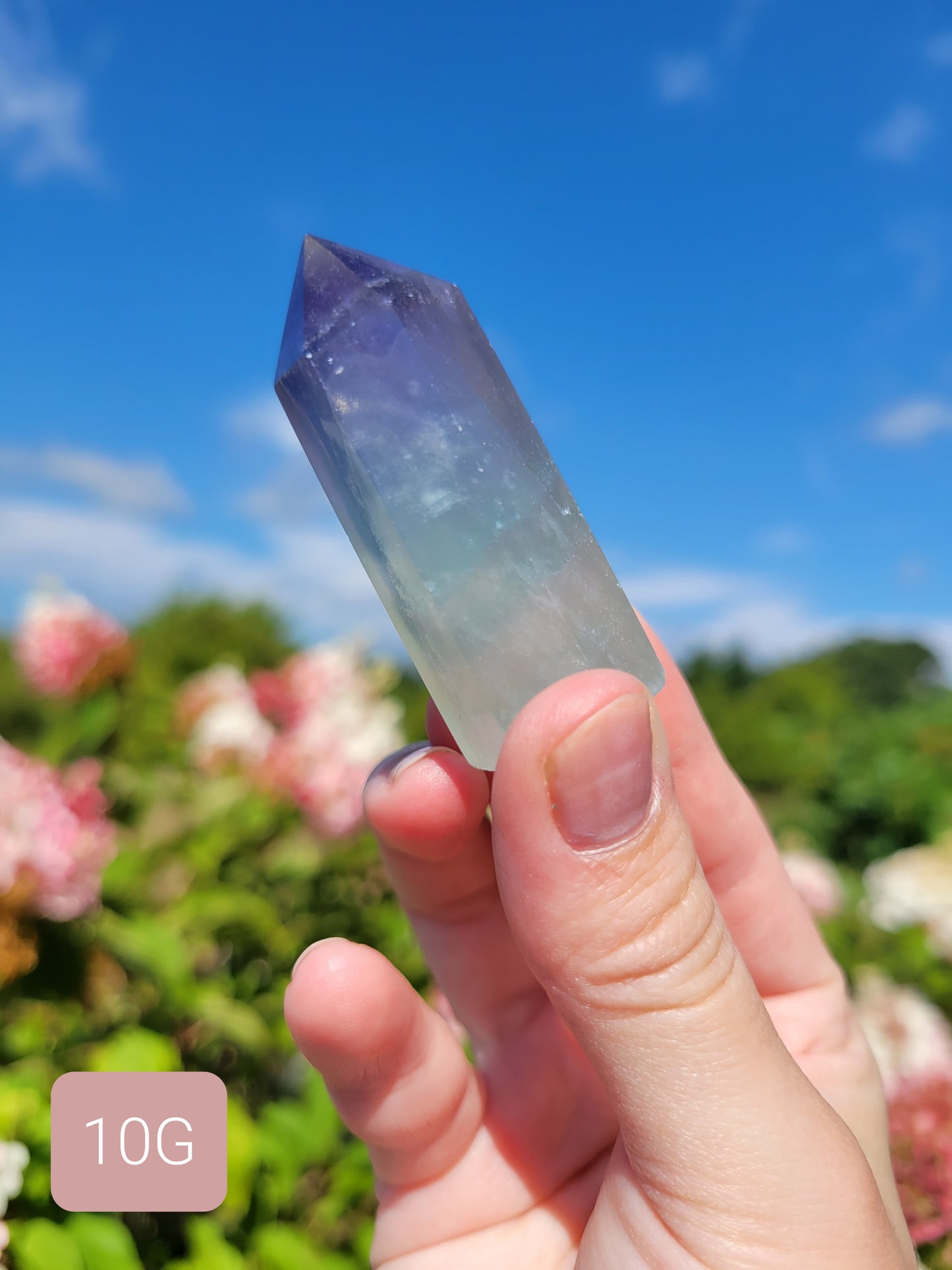 Blue Green Fluorite Point 10G