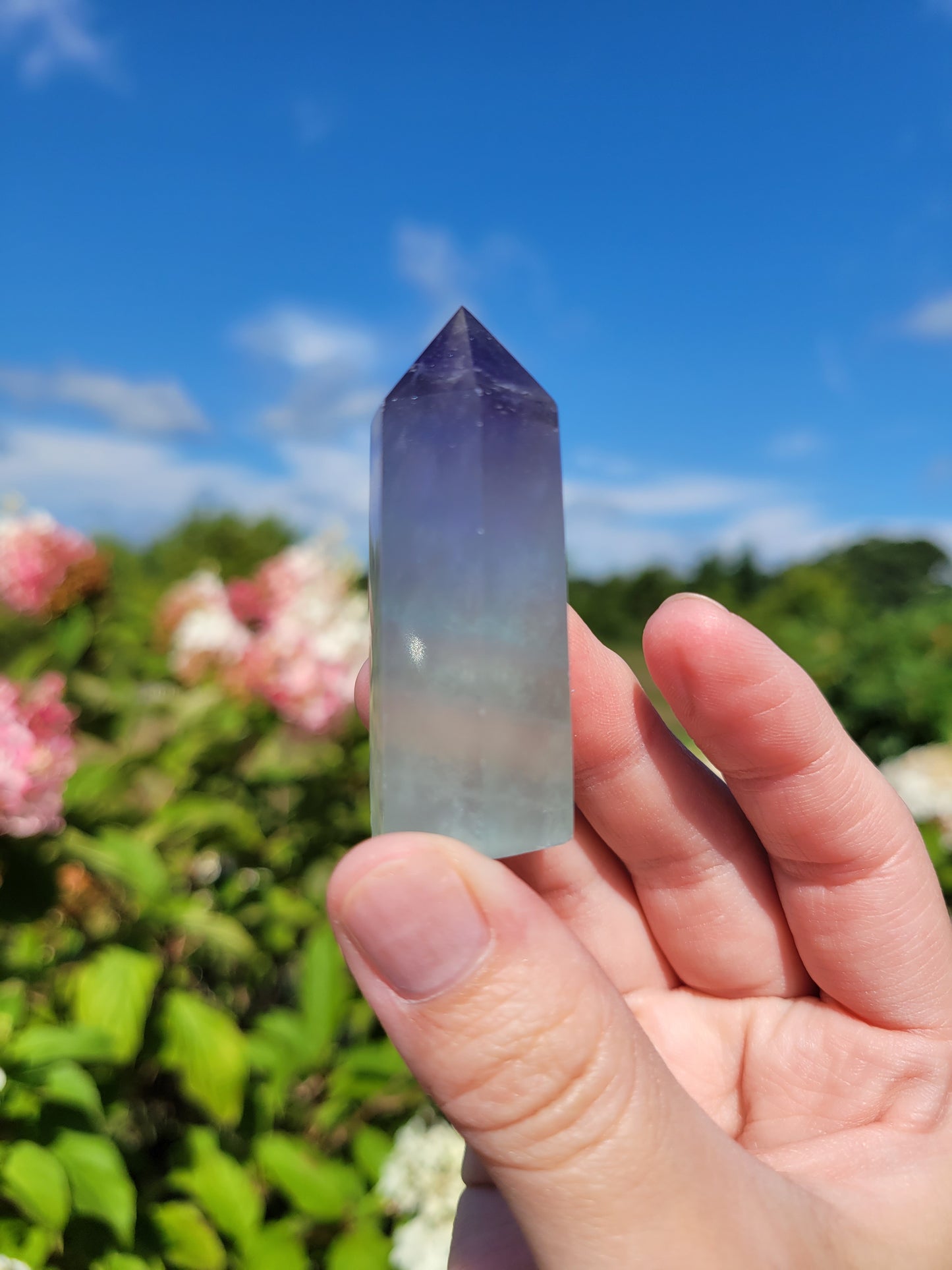 Blue Green Fluorite Point 10G