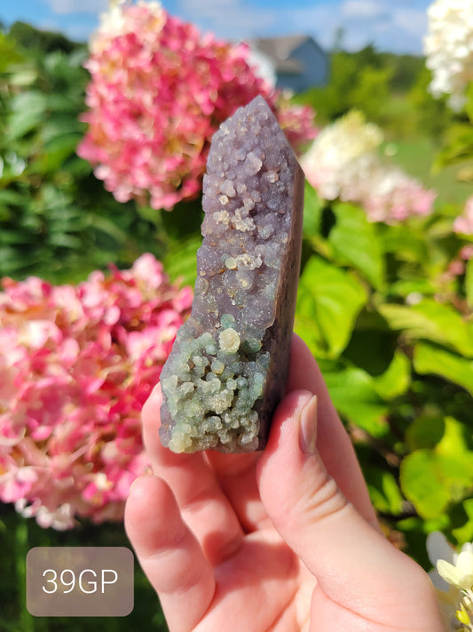 Druzy Grape Agate Point 39GP