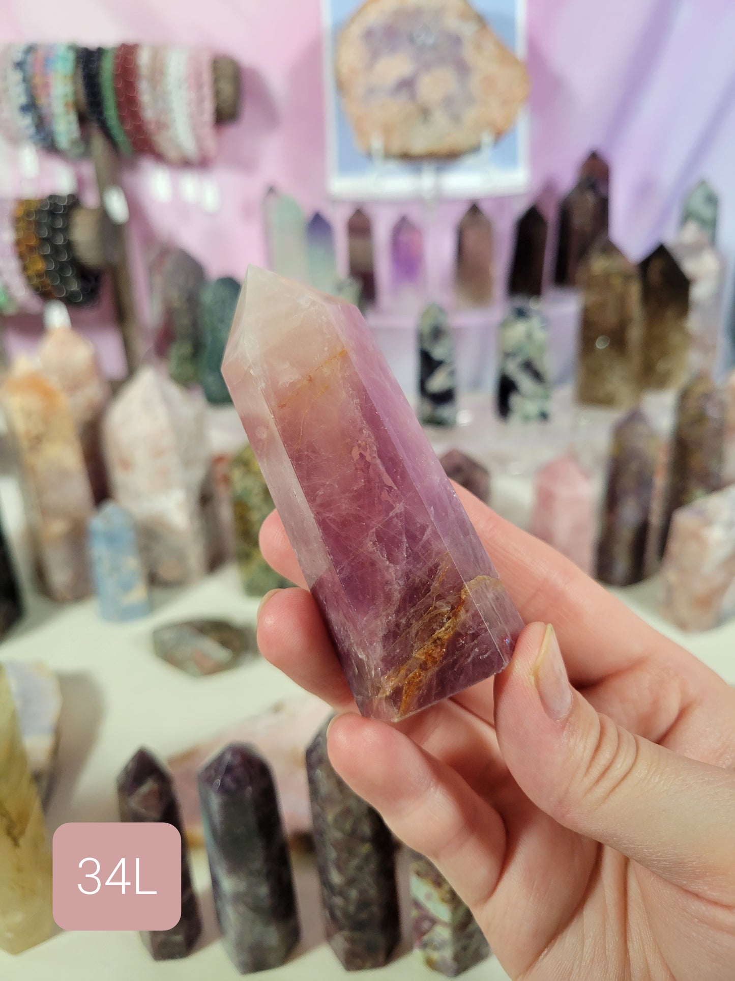 Lavender Rose Quartz Point 34L