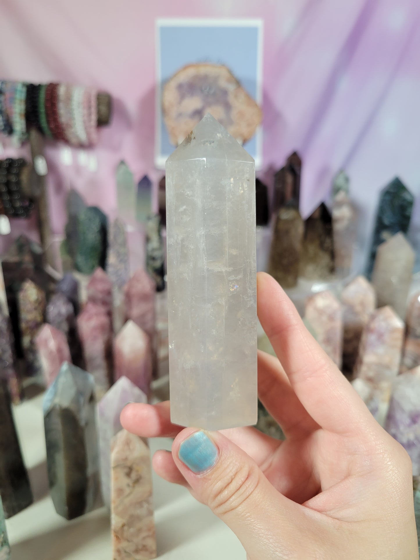 Light Blue Rose Quartz Tower 39BQ