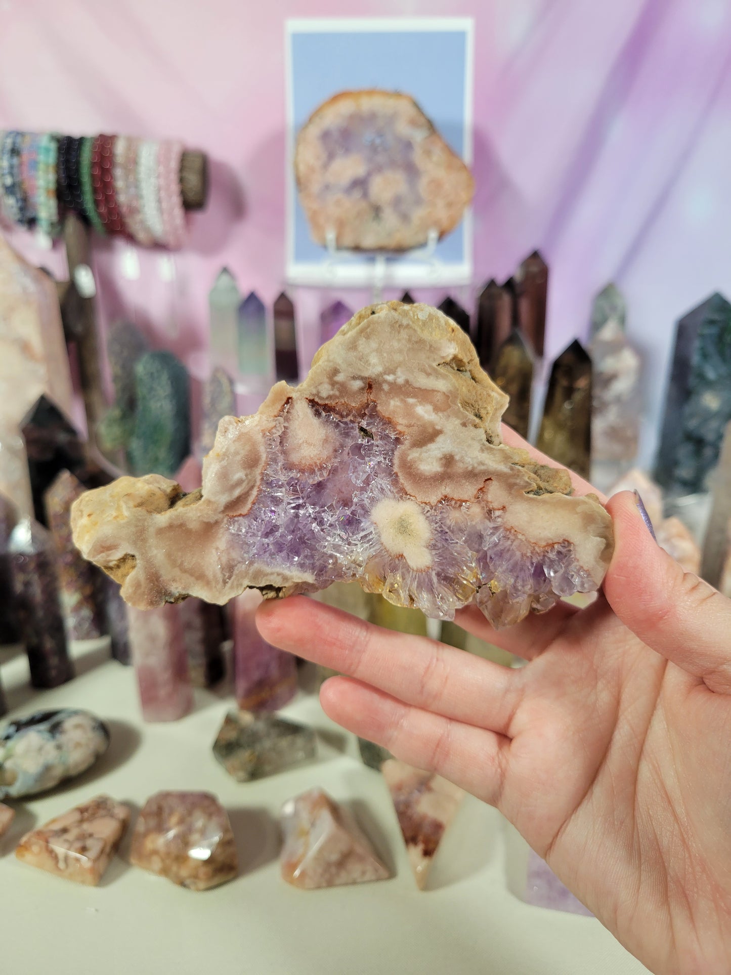 Pink Amethyst Flower Agate Slab 57PA