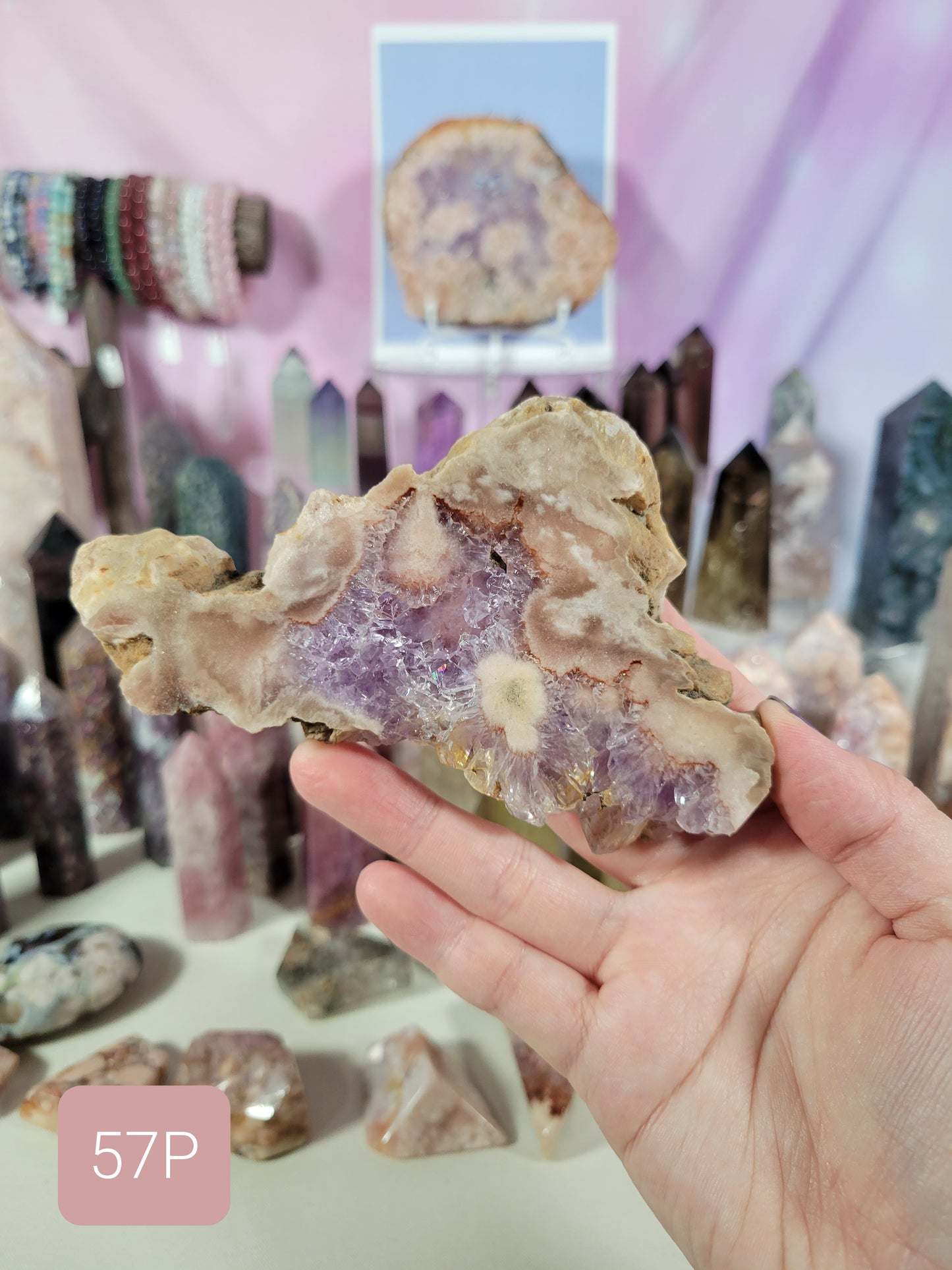 Pink Amethyst Flower Agate Slab 57PA