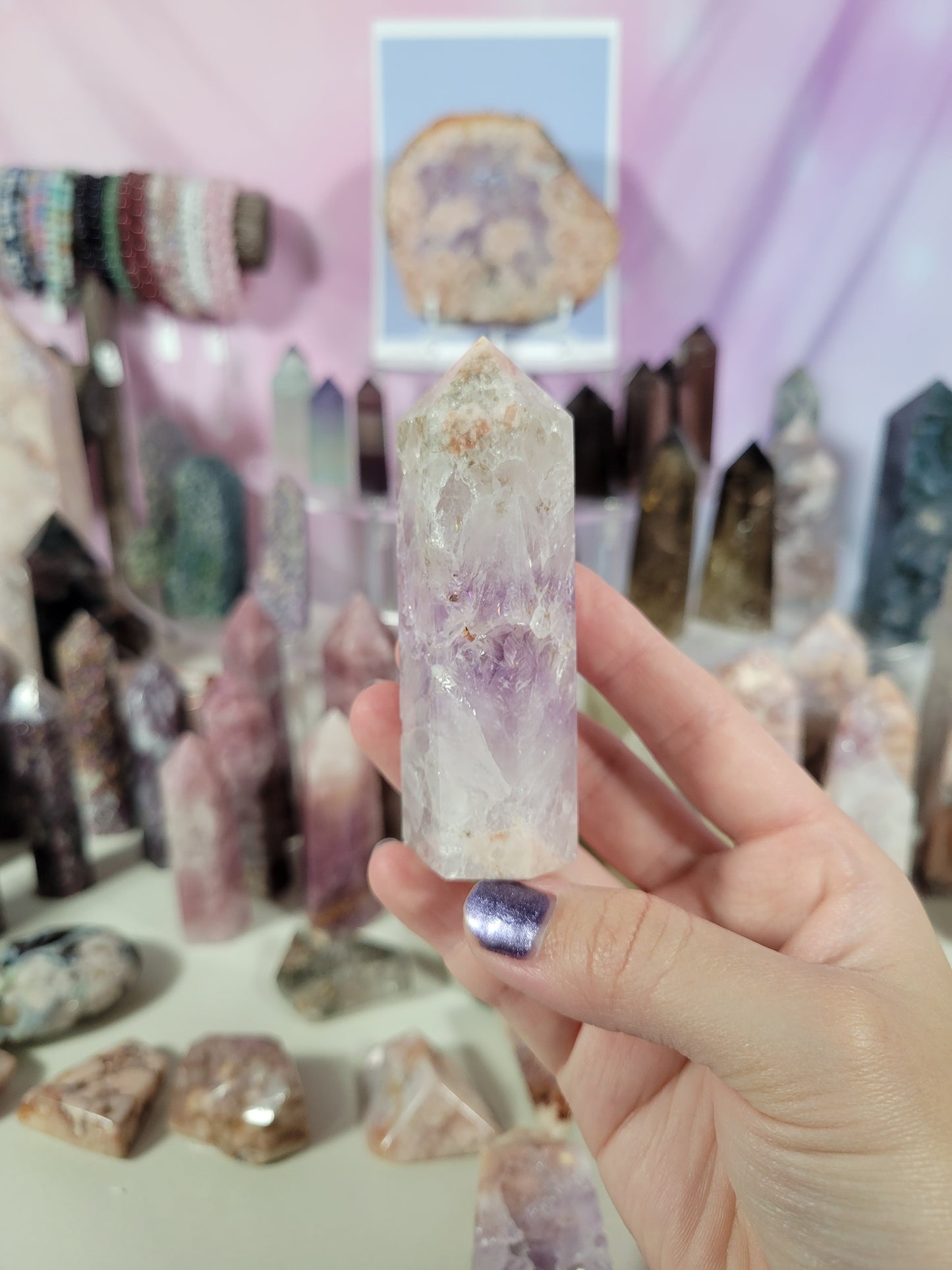 Amethyst Flower Agate Point35PP