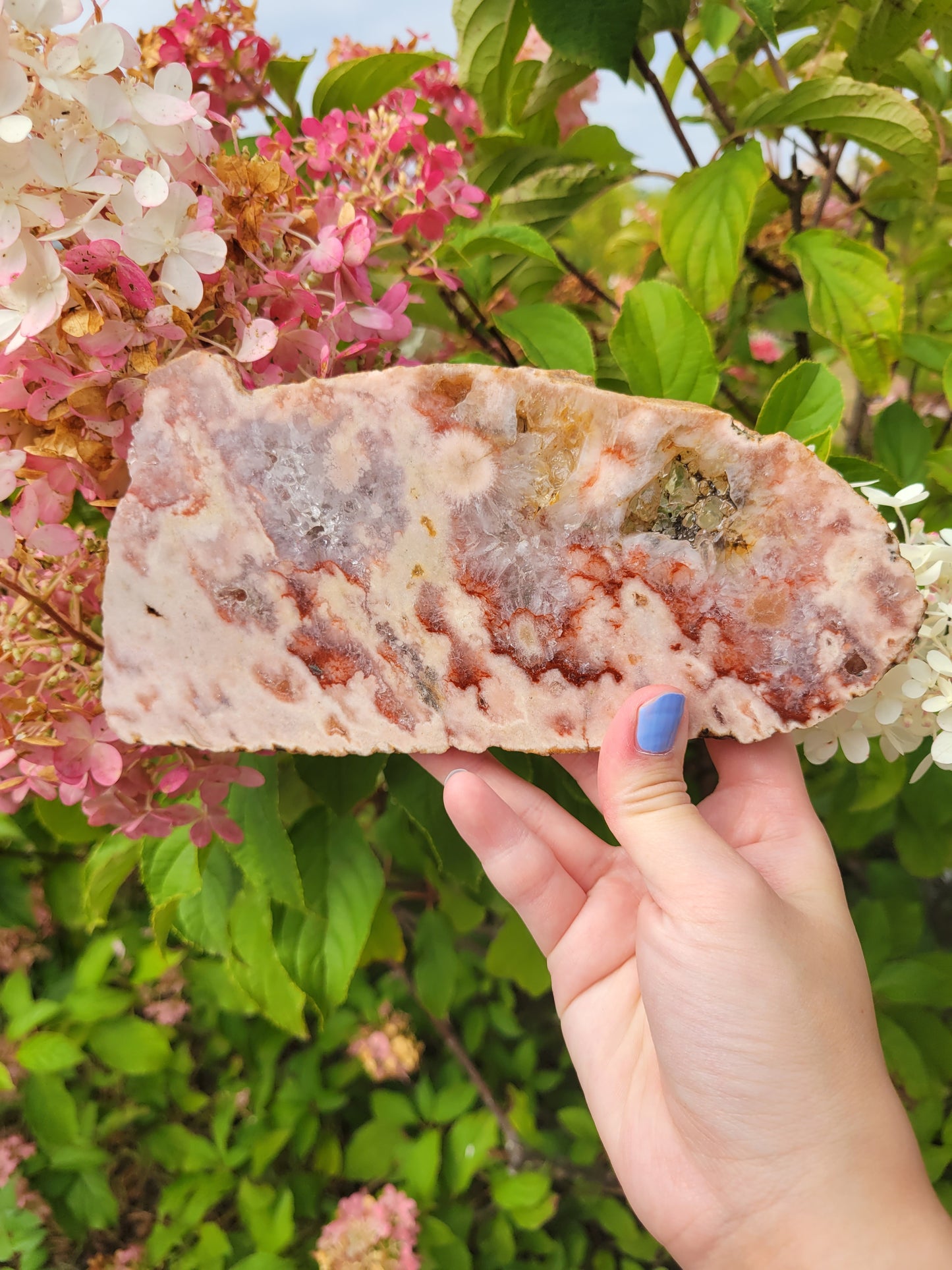 Pink Amethyst Flower Agate Slab 120P