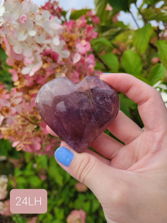 Jelly Lavender Rose Quartz Heart 24LH