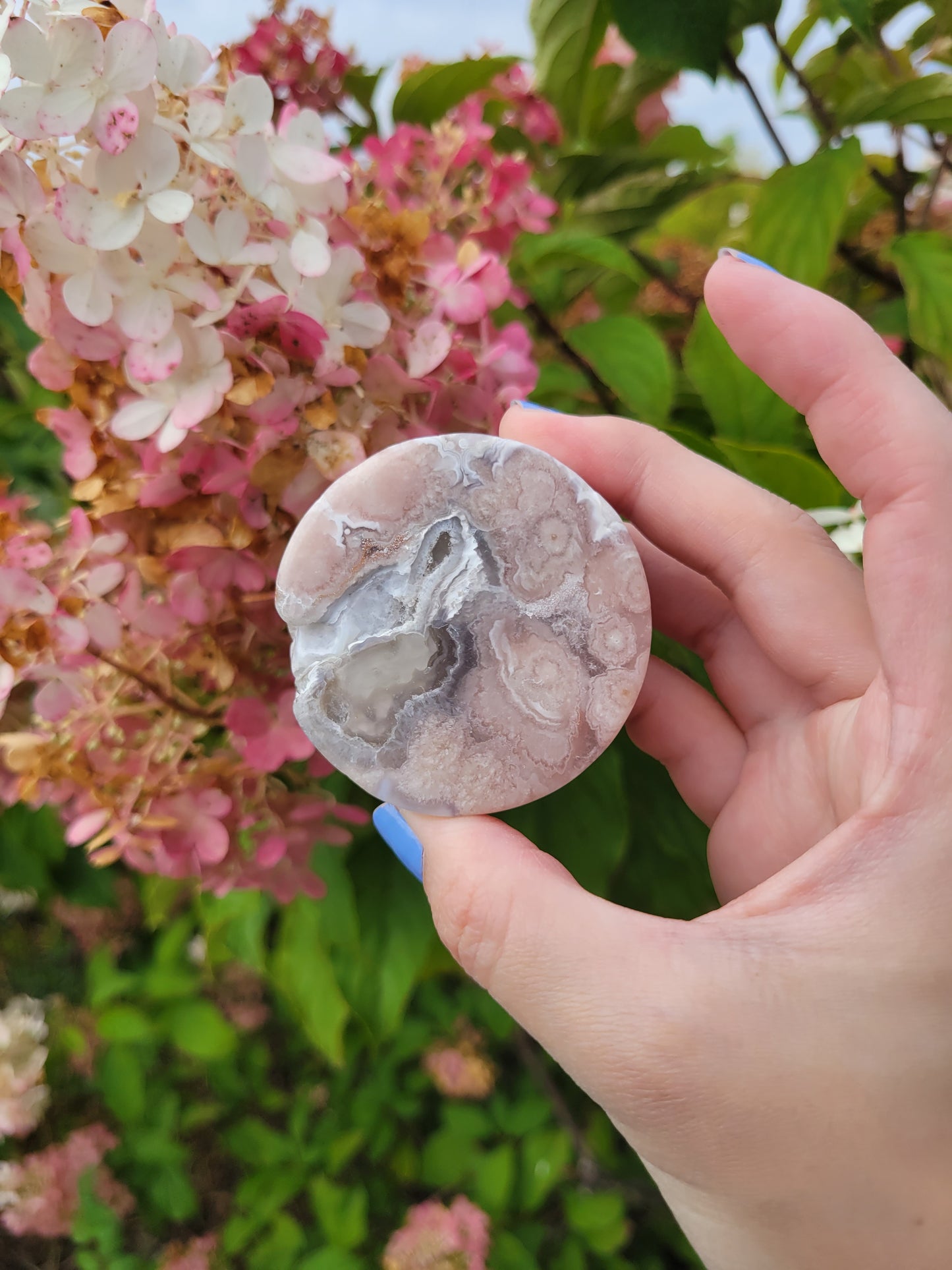 Flower Agate Thick Disk 15FD