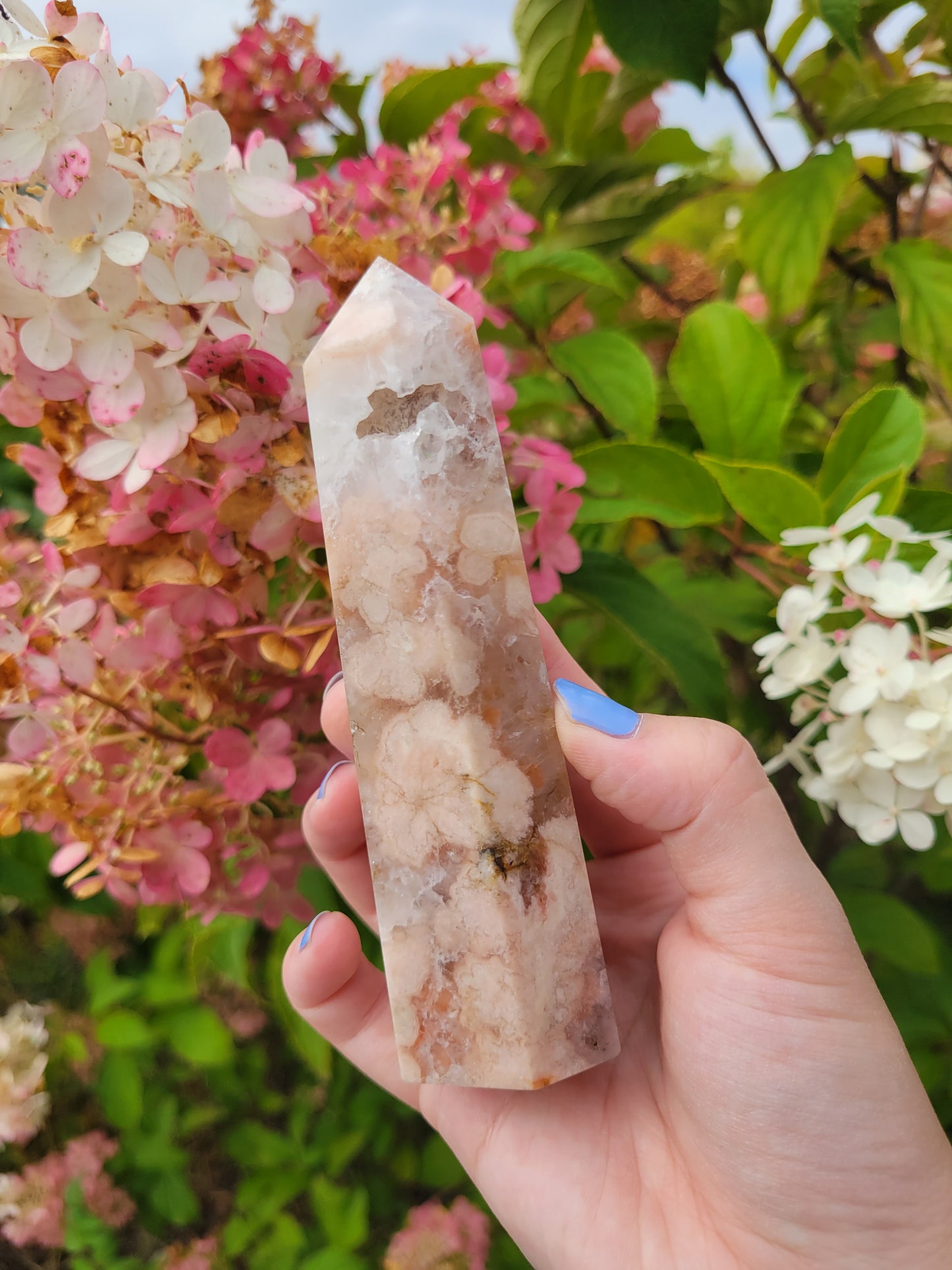 Pink Amethyst Flower Agate Tower 50PL