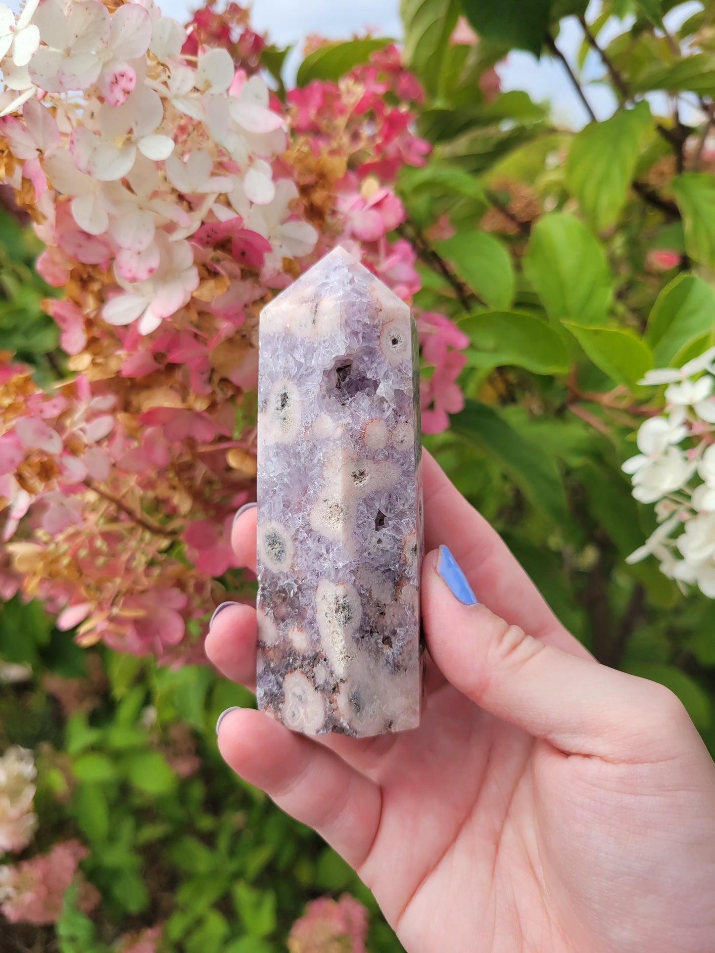 Amethyst Flower Agate Point 50PK