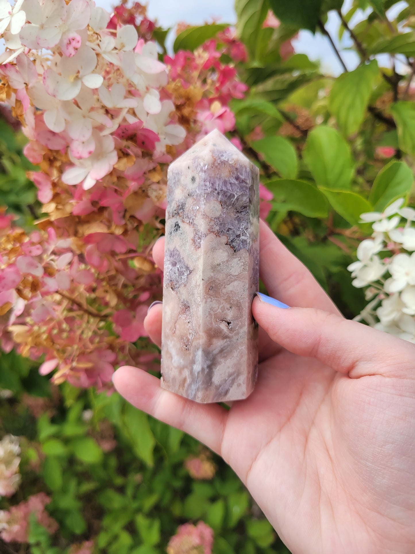 Amethyst Flower Agate Point 50PK