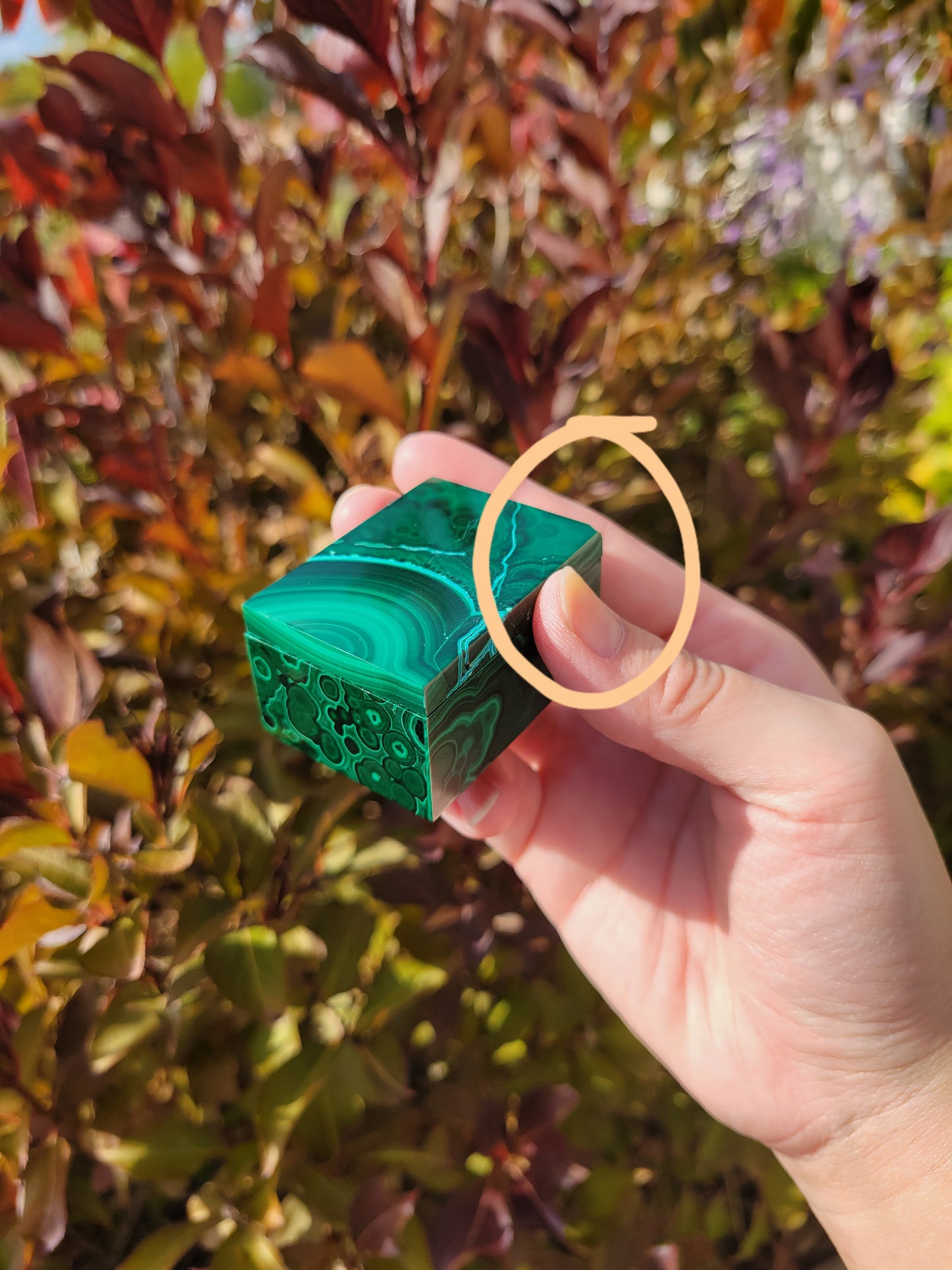 Small Malachite Trinket Box