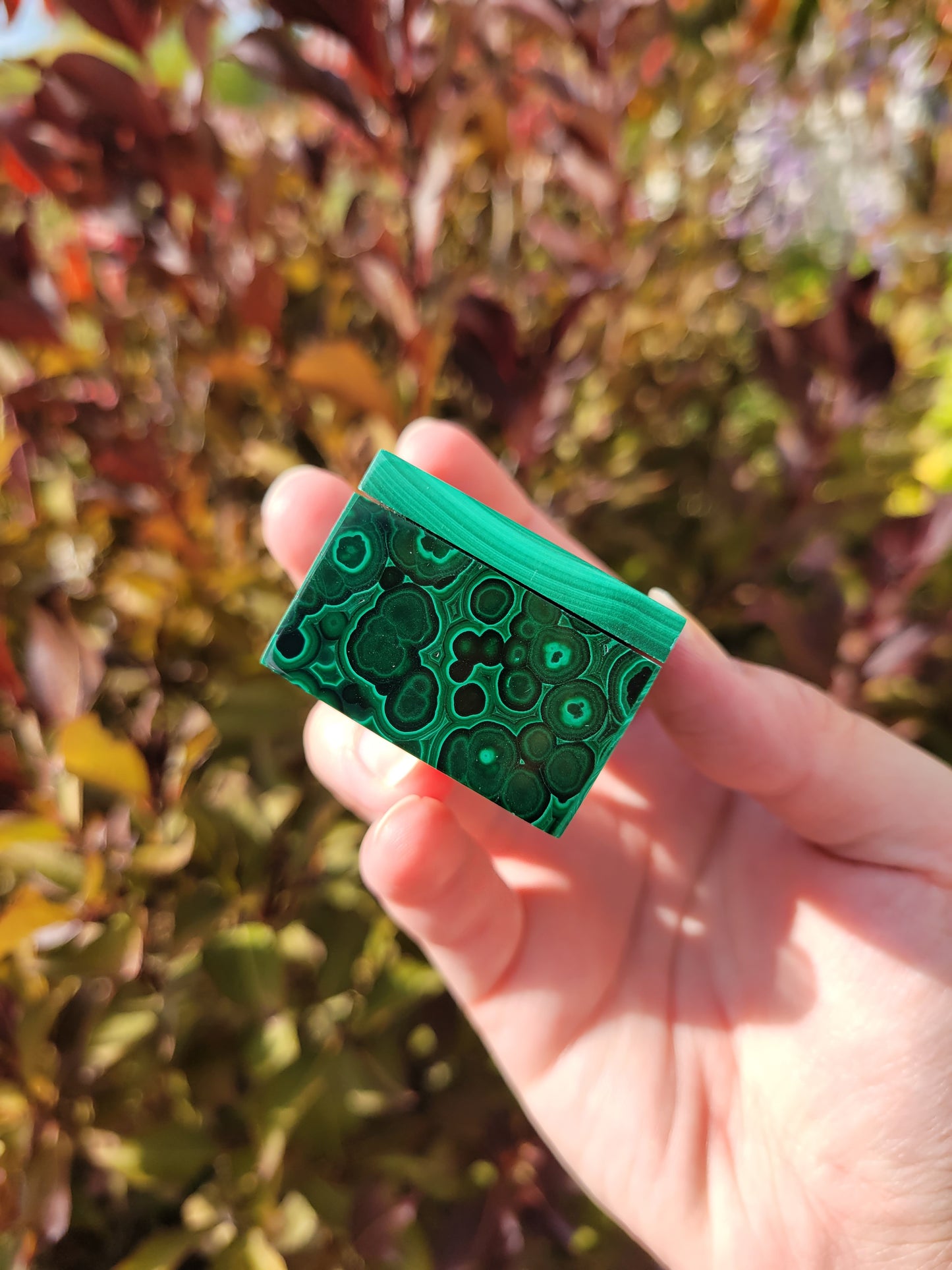 Small Malachite Trinket Box