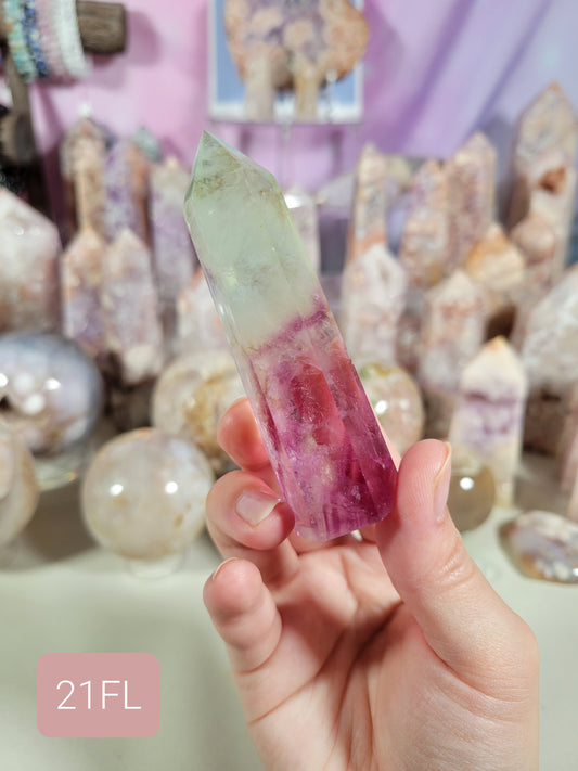 Watermelon Fluorite Point 21FL