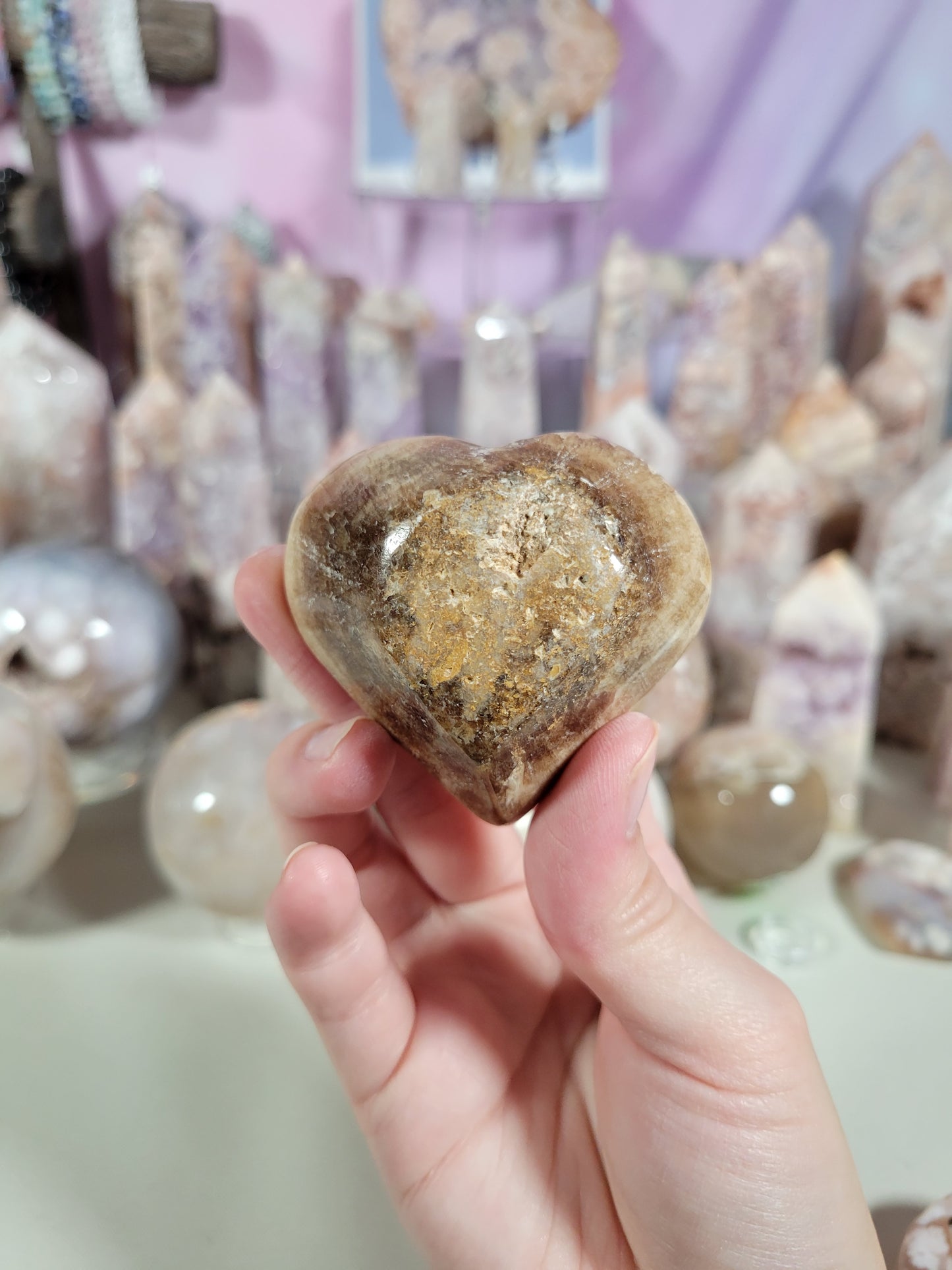 Small Chocolate Calcite Heart Dish Bowl 12CC