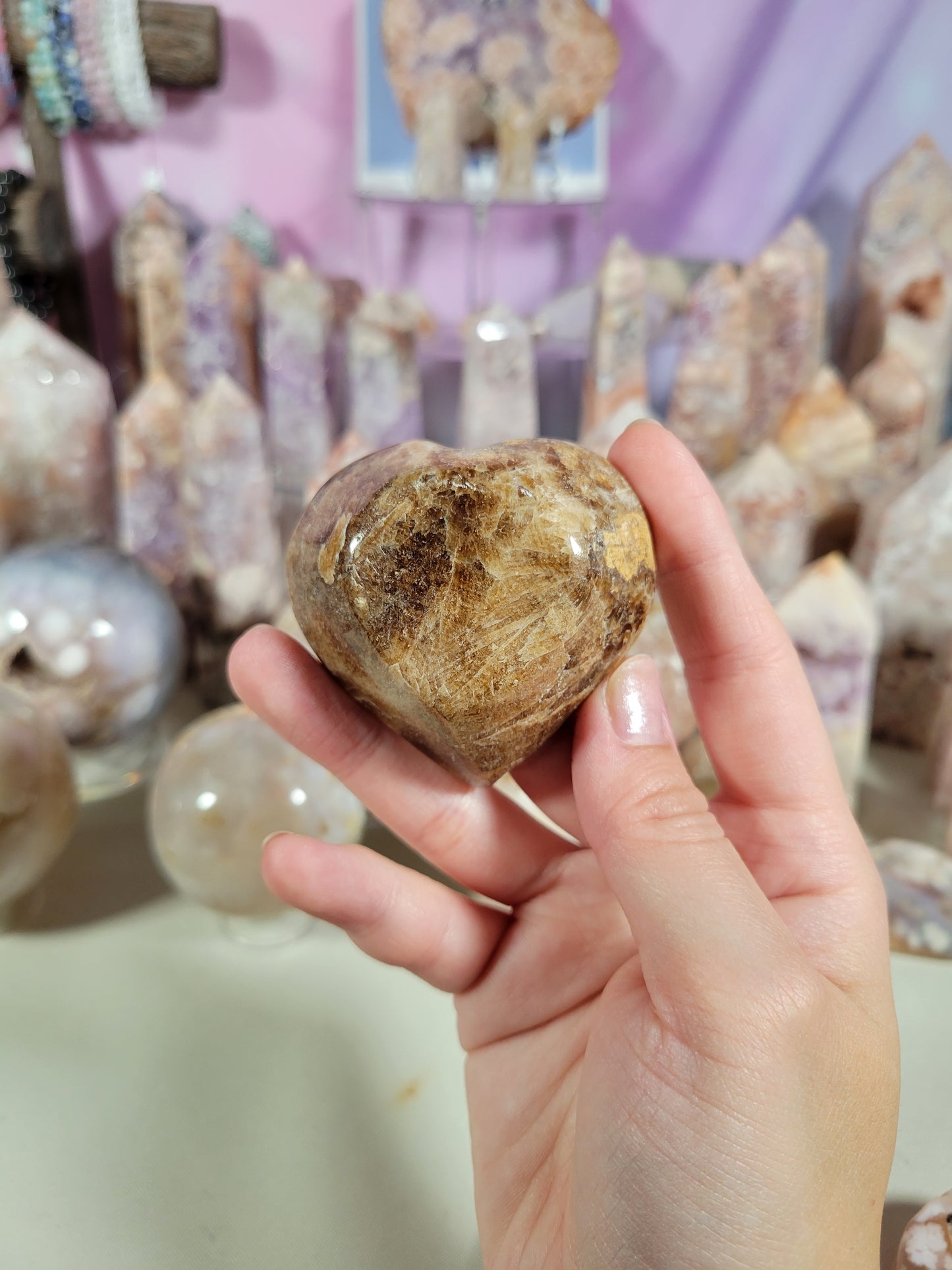 Small Chocolate Calcite Heart Dish Bowl 12CD