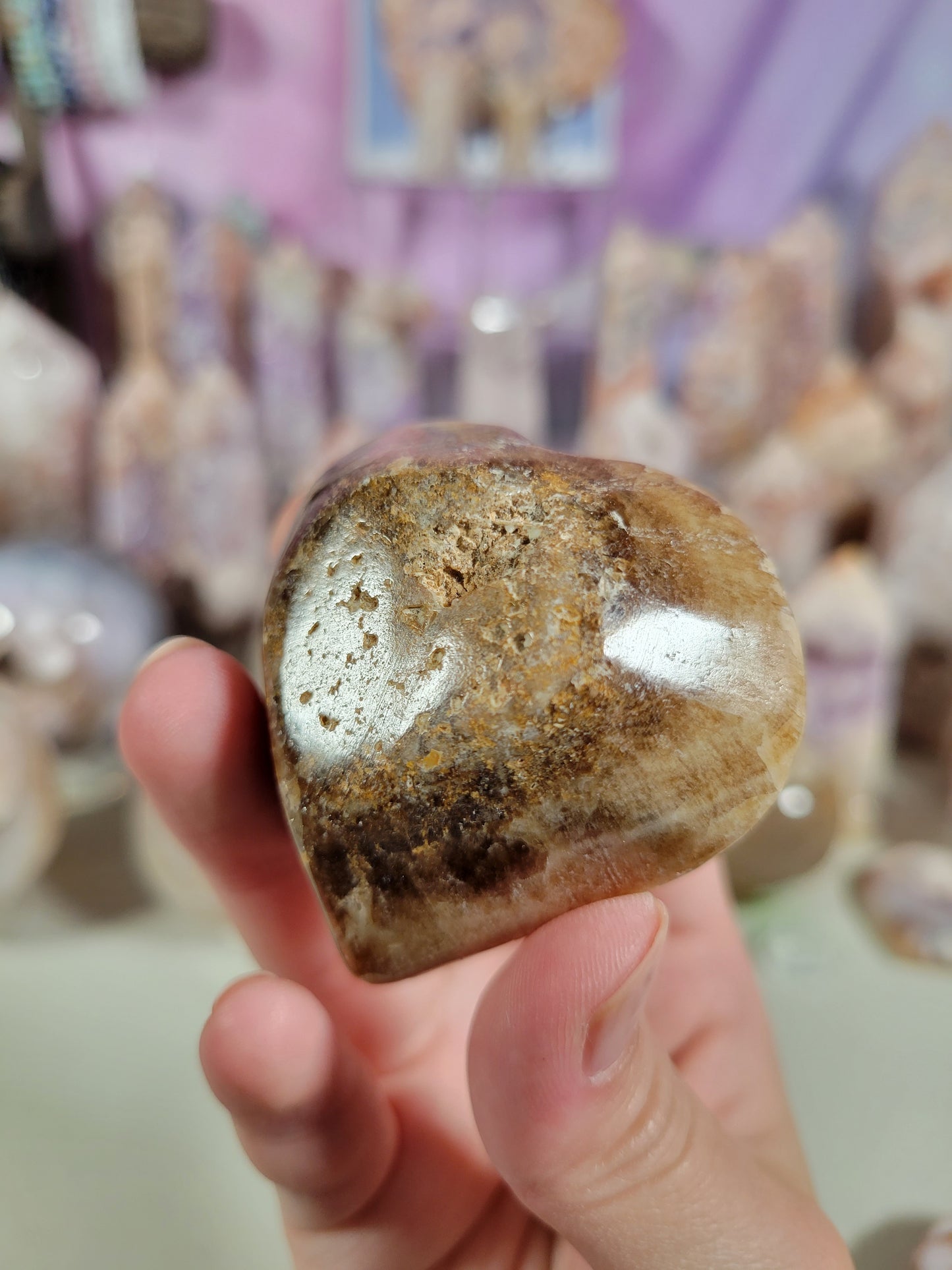 Small Chocolate Calcite Heart Dish Bowl 12CC