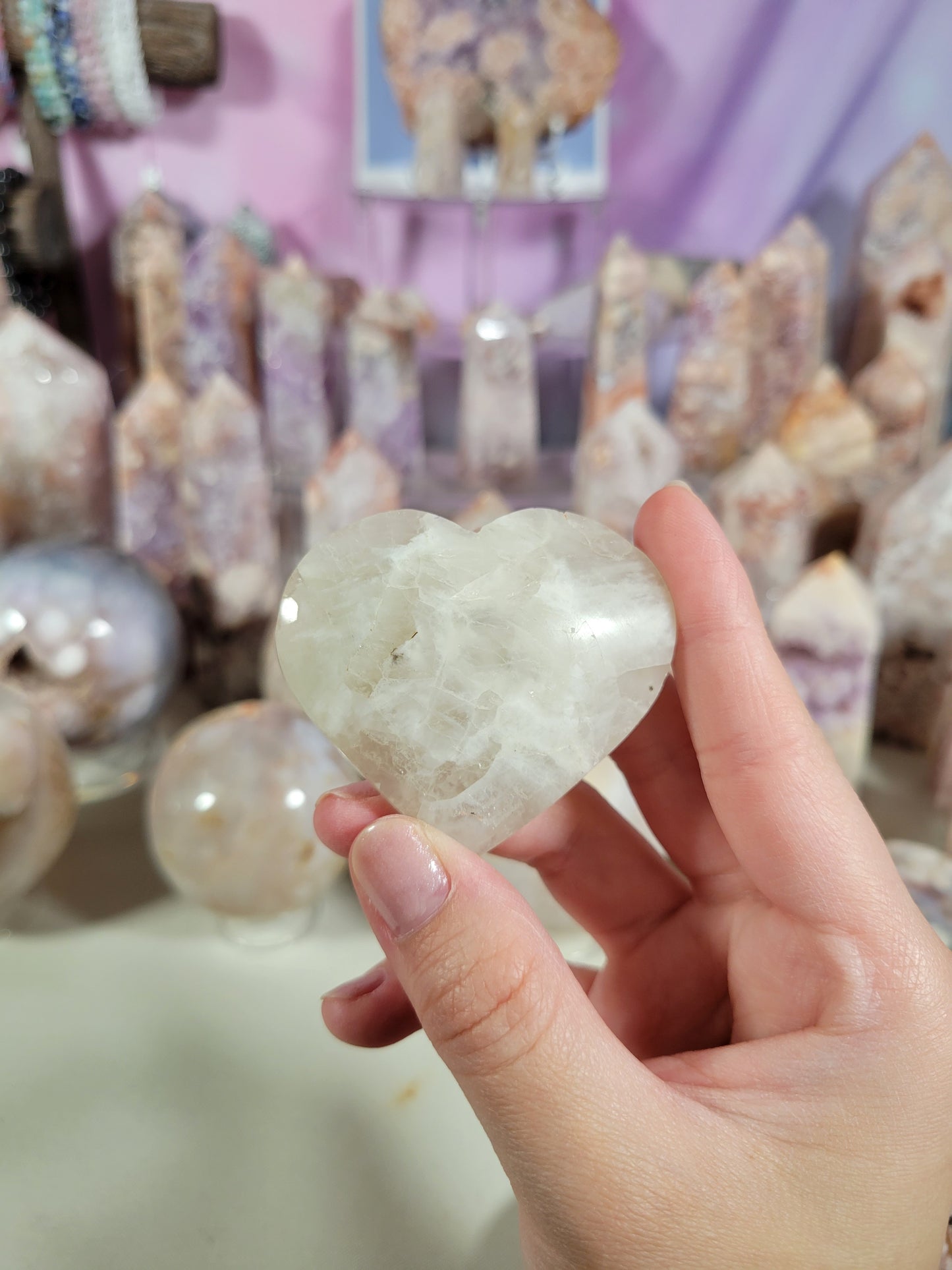 White Moonstone Heart Carving 10MO