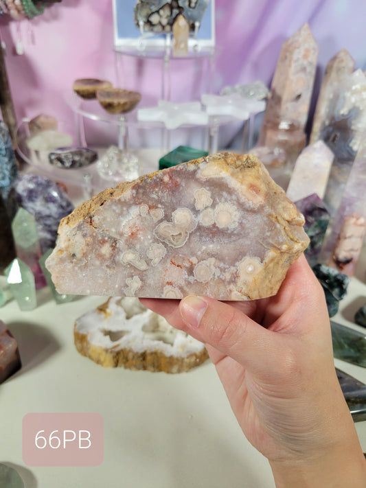 Sparkling Pink Amethyst Flower Agate Slab 66PB