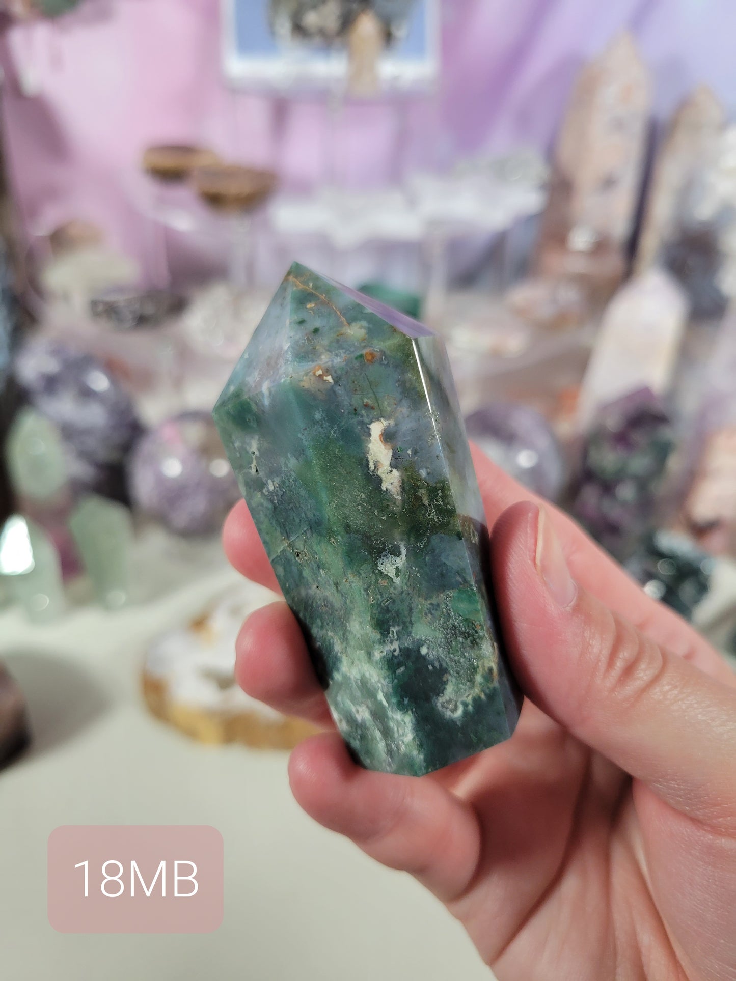 Colorful Moss Agate Point 18MB