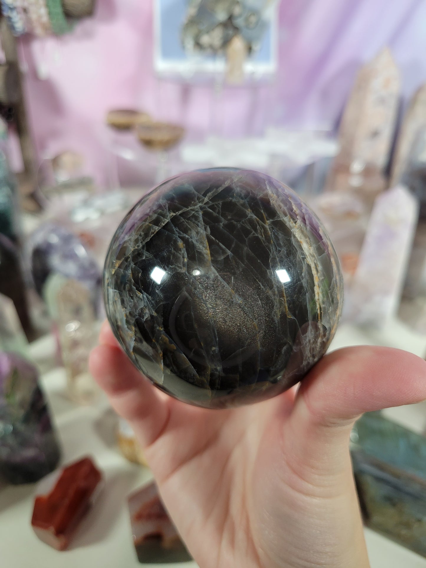 Black Moonstone Sphere 26BM