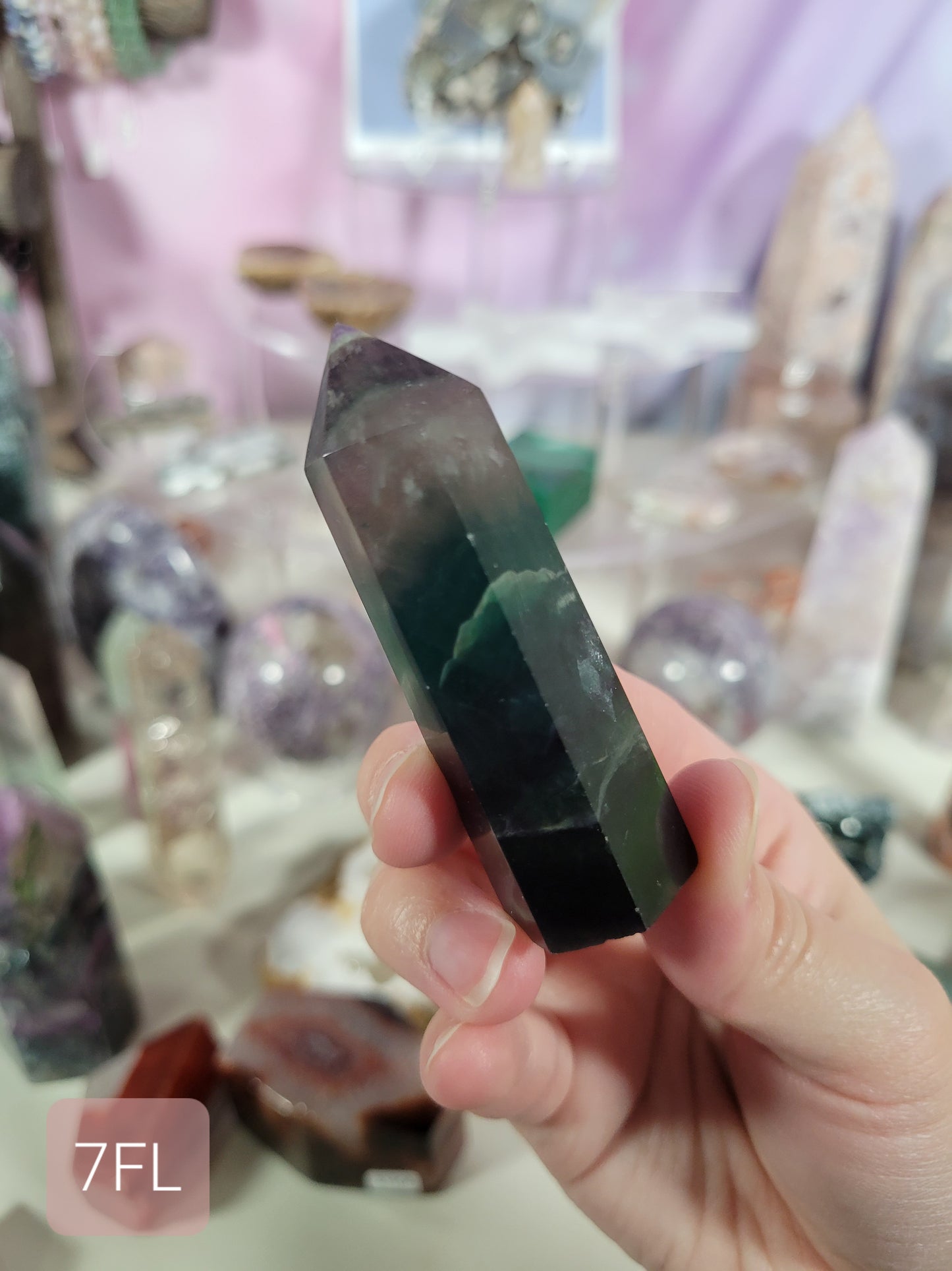 Small Dark Fluorite Point 7FL