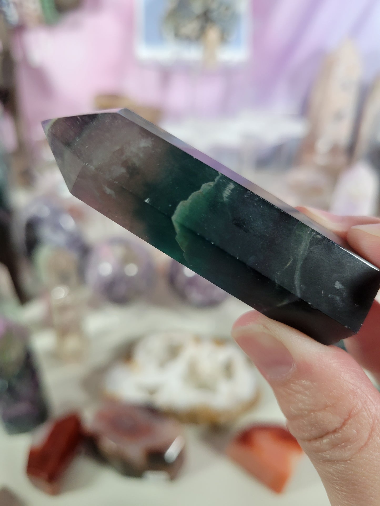 Small Dark Fluorite Point 7FL