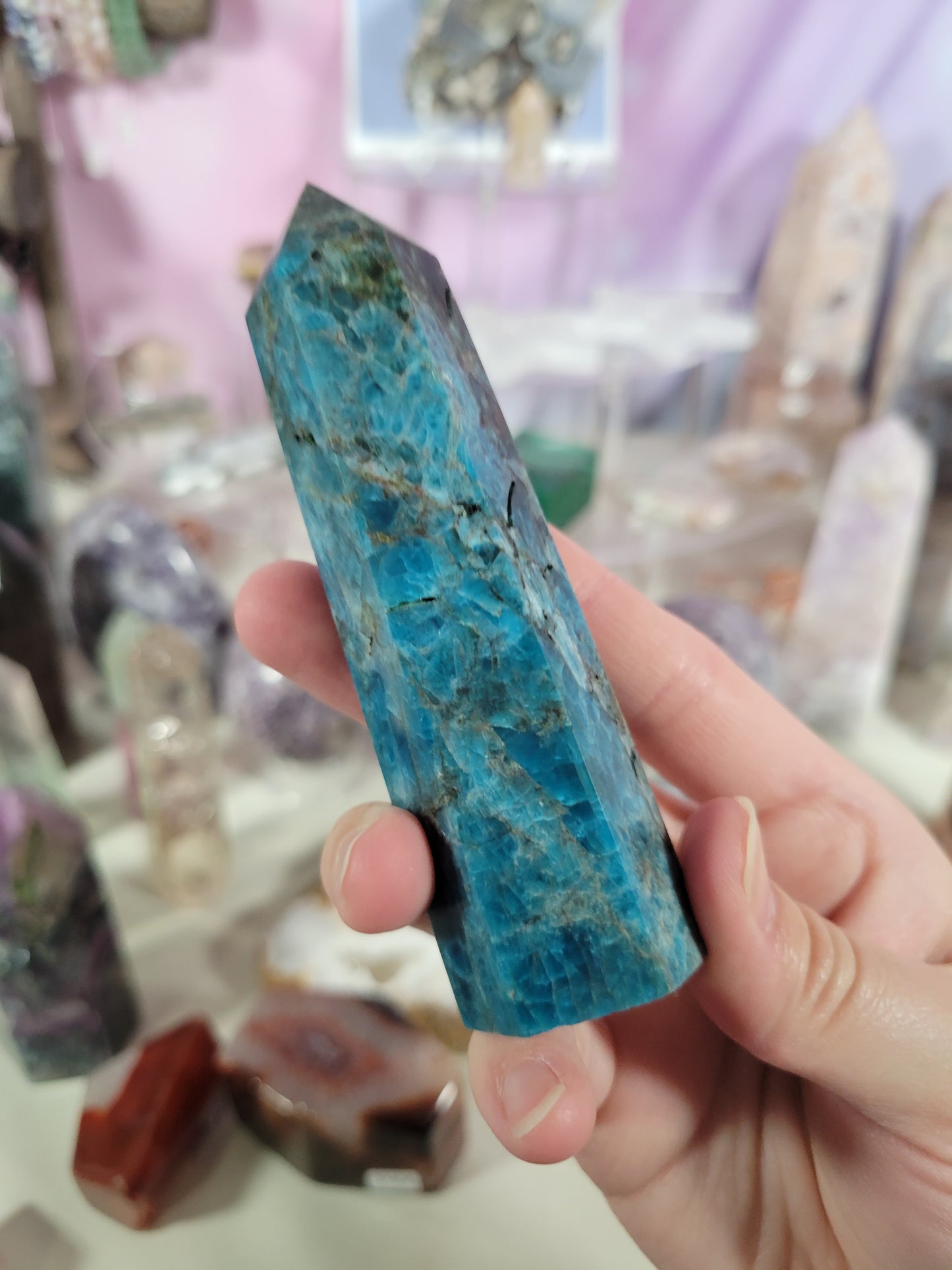 Vibrant Blue Apatite Point 15BA