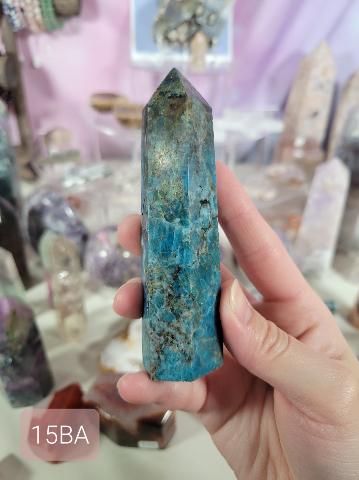 Vibrant Blue Apatite Point 15BA