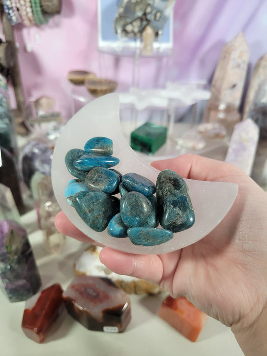 Bag of Blue Apatite Tumbles