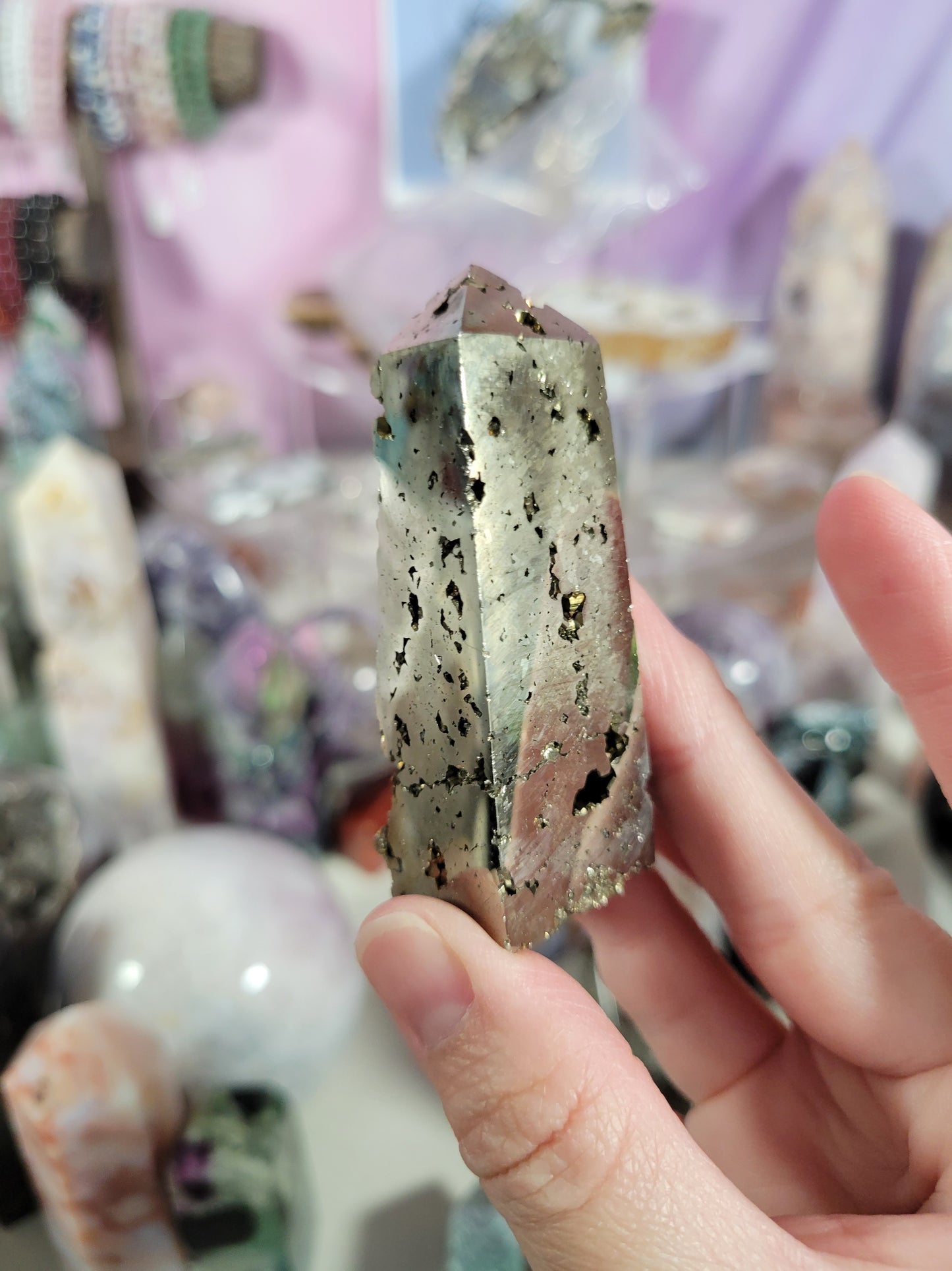 Druzy Pyrite Point 45PY