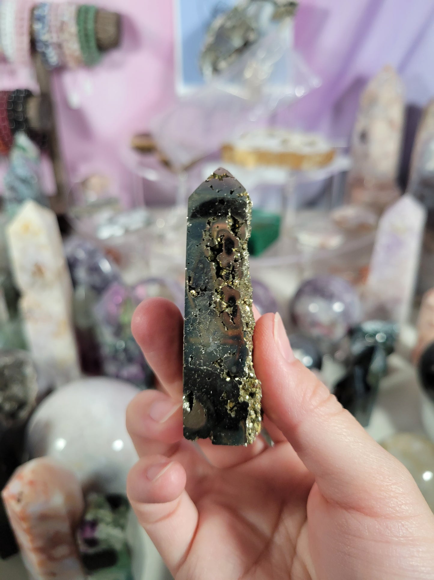 Druzy Pyrite Point 45PY