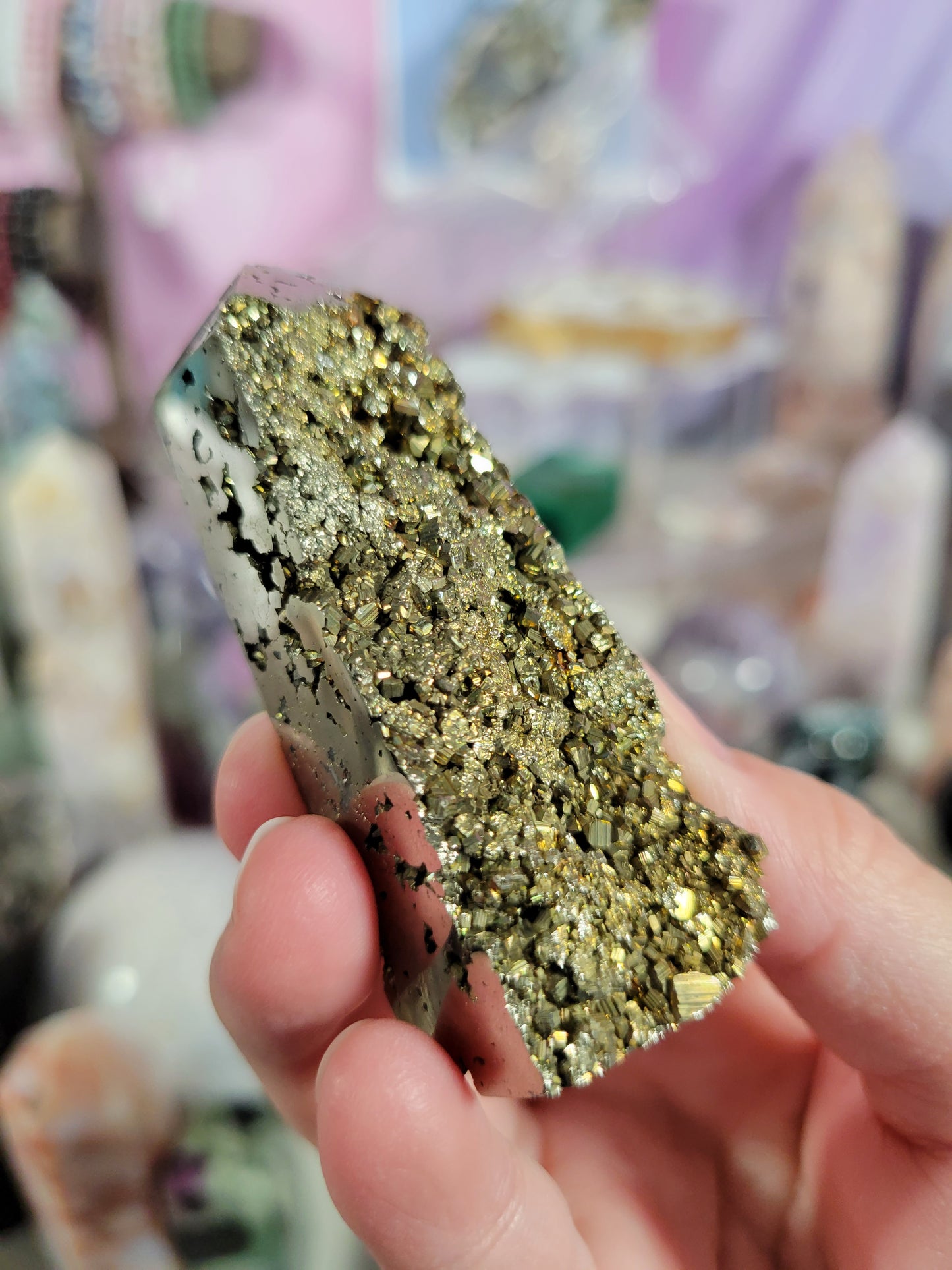 Druzy Pyrite Point 45PY