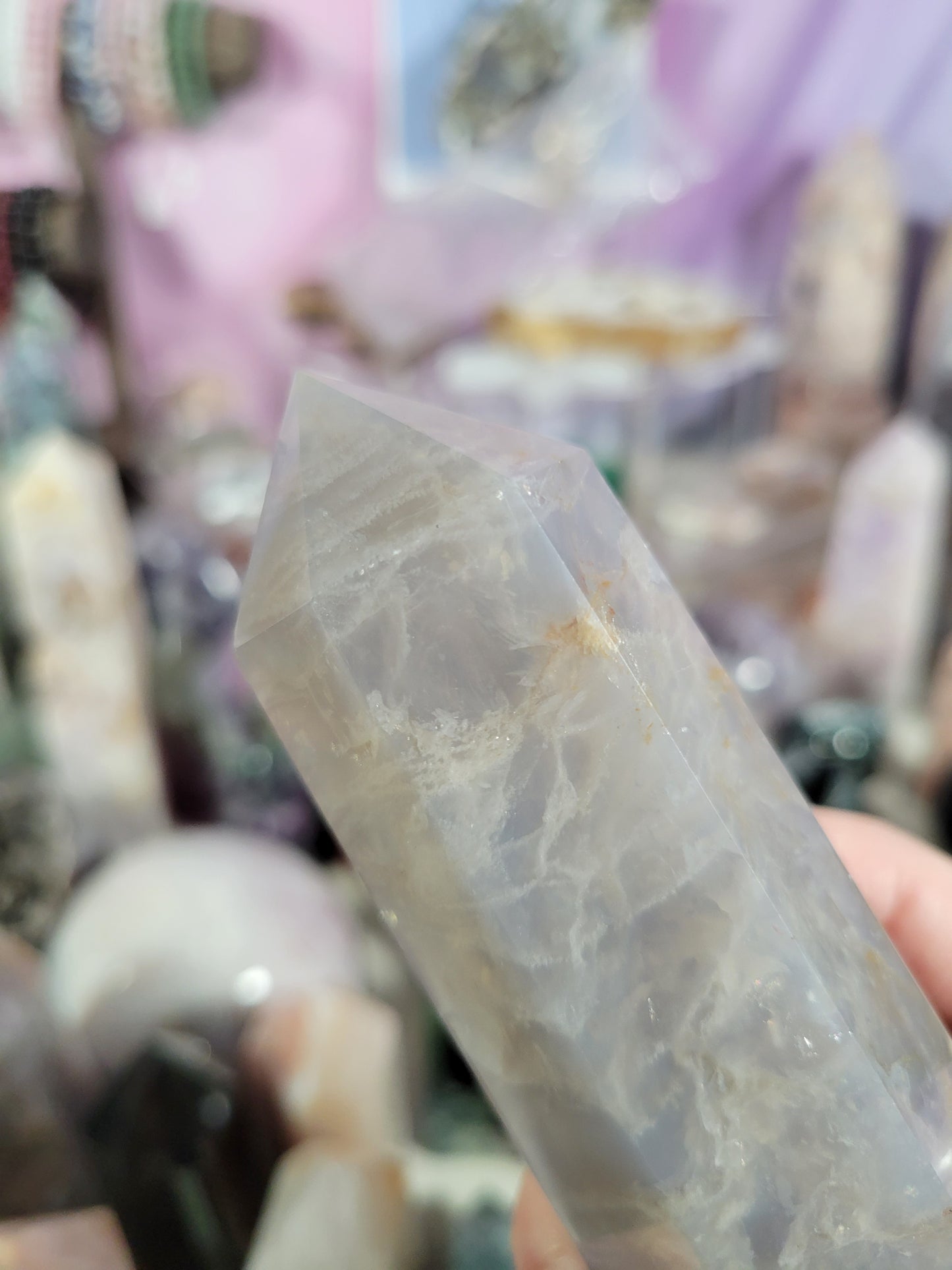 Dreamy Blue Rose Quartz Tower 63BU