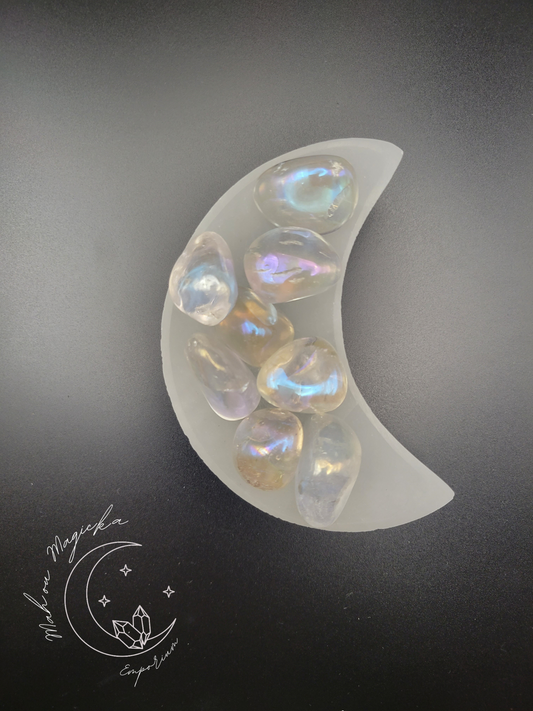 Aura Clear Quartz Tumble Crystal